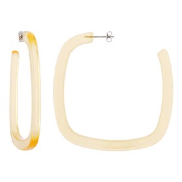 SOLD Machete Large Square Hoops NWT Transparent Yellow - Picture 8 of 13